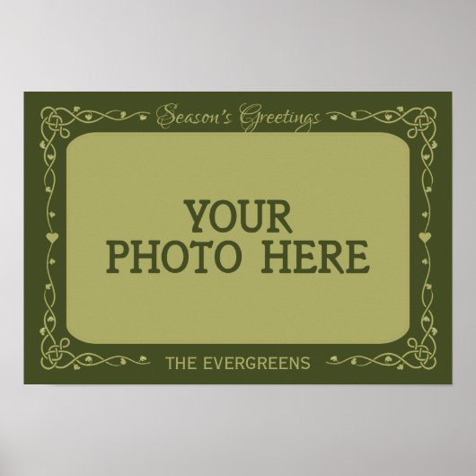 Season's Greetingsの写真カスタムと名前のポスター ポスター (正面)