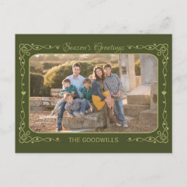 Season's Greetingsの写真カスタムと名前のポストカード シーズンポストカード
