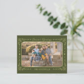 Season's Greetingsの写真カスタムと名前のポストカード シーズンポストカード (スタンド正面)