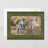 Season's Greetingsの写真カスタムと名前のポストカード シーズンポストカード (正面/裏面)