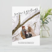 Season's Greetings写真パーソナライズされた Christmas シーズンカード (スタンド正面)