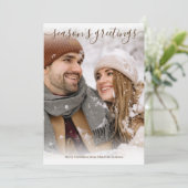 Season's Greetings写真パーソナライズされた Christmas シーズンカード (スタンド正面)