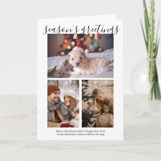 Season's Greetings写真パーソナライズされた Christmas シーズンカード (正面)