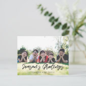 Season's Greetings家族のモダン写真 ポストカード (スタンド正面)