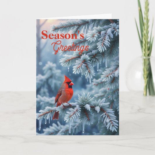 Season's Greetings折り畳みグリーティングカード カード (正面)