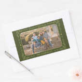 Season's Greetings カスタムPhoto & Nameスタンプ 長方形シール (封筒)