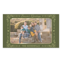 Season's Greetings カスタムPhoto & Nameスタンプ