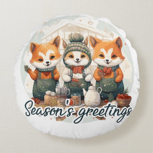 Season's greetings ラウンドクッション (正面)