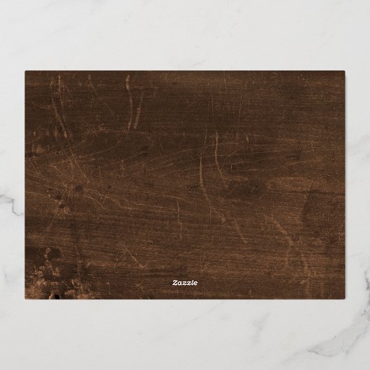 Season's Greetings 素朴金ゴールドスクリプトの写真 箔シーズンカード (裏面)