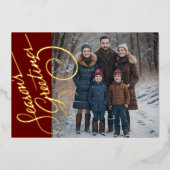 Season's Greetings and your Photo 箔シーズンカード (正面)