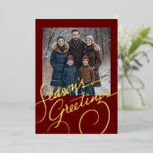 Season's Greetings and your Photo 箔シーズンカード (立ち正面)