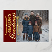 Season's Greetings and your Photo 箔シーズンカード (正面)