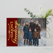 Season's Greetings and your Photo 箔シーズンカード (立ち正面)
