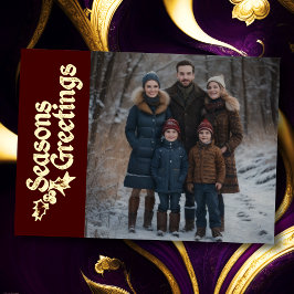 Season's Greetings and your Photo 箔シーズンカード