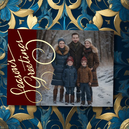 Season's Greetings and your Photo 箔シーズンカード