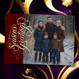 Season's Greetings and your Photo 箔シーズンカード