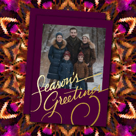 Season's Greetings and your Photo 箔シーズンカード
