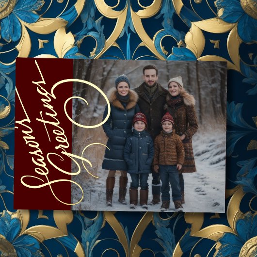 Season's Greetings and your Photo 箔シーズンカード