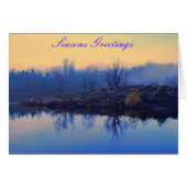 Seasons Greetings Card (lake & woods photo scene) (正面横)