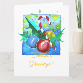 Season's Greetings Card With Baubles  カード