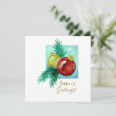 Season's Greetings Card With Baubles サンキューカード (スタンド正面)