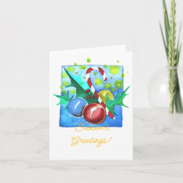 Season's Greetings Card With Baubles  シーズンカード