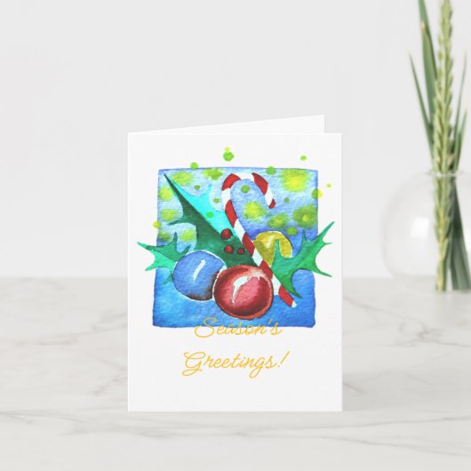 Season's Greetings Card With Baubles  シーズンカード (正面)