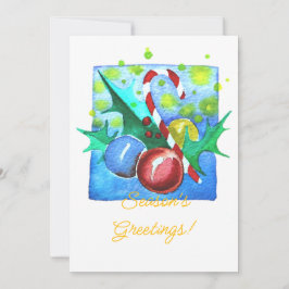 Season's Greetings Card With Baubles  シーズンカード