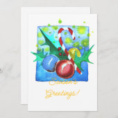 Season's Greetings Card With Baubles シーズンカード (正面/裏面)