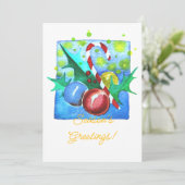 Season's Greetings Card With Baubles シーズンカード (スタンド正面)