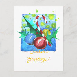 Season's Greetings Card With Baubles  シーズンポストカード