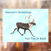 Season's Greetings - Caribou (トナカイ) On Snow ウィンドウサイン (シート2)