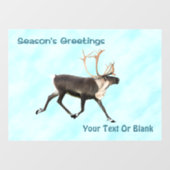 Season's Greetings - Caribou (トナカイ) On Snow ウィンドウサイン (シート)