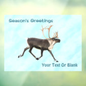 Season's Greetings - Caribou (トナカイ) On Snow ウィンドウサイン (シート3)