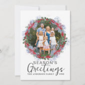 Season's Greetings Christmasリース写真 シーズンカード (正面)