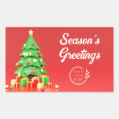 Season's Greetings Christmas 企業の Logo 長方形シール (正面)