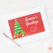 Season's Greetings Christmas 企業の Logo 長方形シール (封筒)