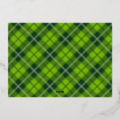 Seasons Greetings | Christmas Green Plaid Photo 箔シーズンカード (裏面)