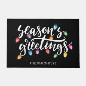 Seasons Greetings Christmas Lights Name ドアマット (正面)