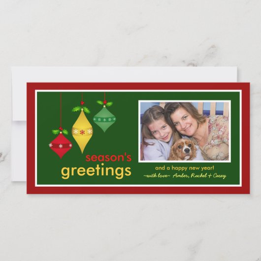 Season's Greetings Christmas Photo Cards シーズンカード (正面)