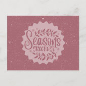 Season's Greetings Christmas Script ポストカード (正面)