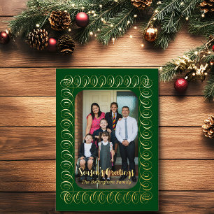 Season's Greetings Curlicueの写真 箔シーズンカード