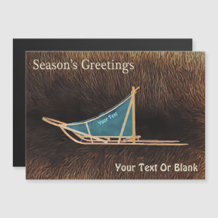 Season's Greetings - Dog Sled On Caribou Fur