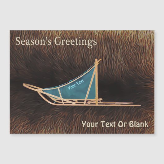 Season's Greetings - Dog Sled On Caribou Fur (正面)