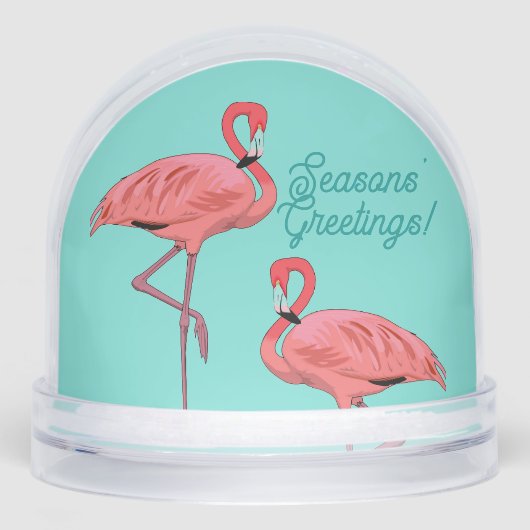 Seasons Greetings Flamingos Retro Christmas (正面)