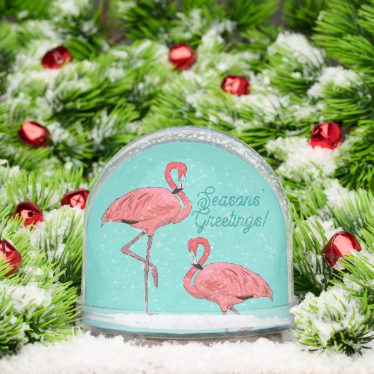 Seasons Greetings Flamingos Retro Christmas (クリスマス)