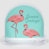 Seasons Greetings Flamingos Retro Christmas (裏面)