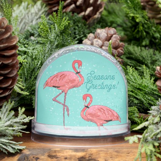 Seasons Greetings Flamingos Retro Christmas (冬)