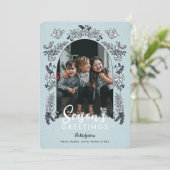 Season's Greetings Flowersフォトアーチかわいい シーズンカード (スタンド正面)