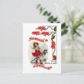 Season's Greetings for Doctor & Staffヴィンテージガール シーズンポストカード (スタンド正面)